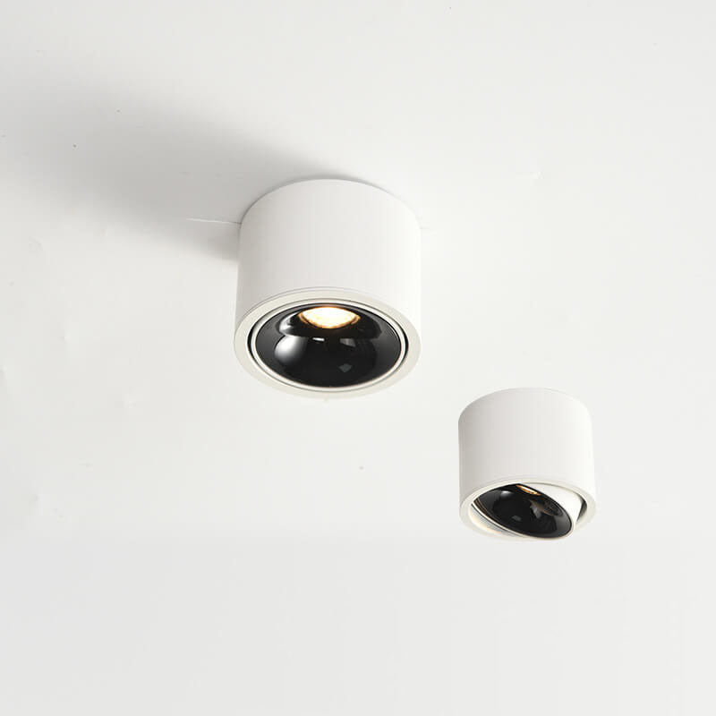 Modern Minimalist Round Adjustable LED Flush Mount Spotlight Aluminum 1-Light