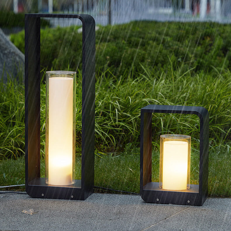 Modern Minimalist Landscape Lawn Light Stainless Steel Acrylic Square LED