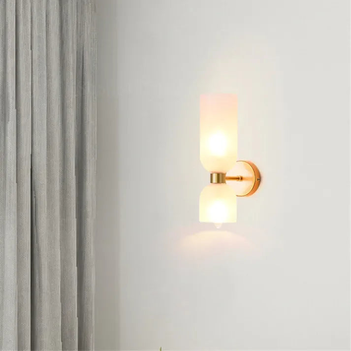 Elenorra Bello Wall Lamp Double Glass Shades, 5.5in x 13.8in