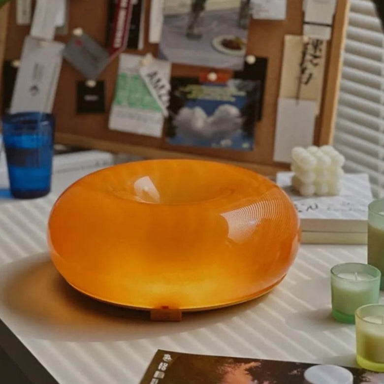 Round Glass Dimmable Wall Lamp Modern Donut LED Sconce