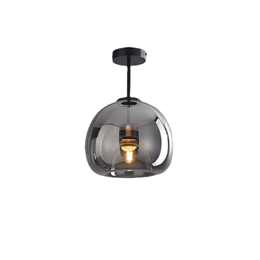 Lampsmodern-UK Retro Copper Glass Ceiling Light Semi-Flush 9.8in