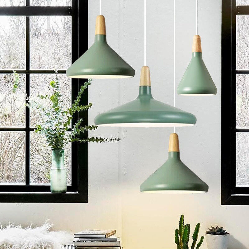 Lampsmodern-UK Nordic Macaron Solid-Wood Pendant Light E26/E27 Modern