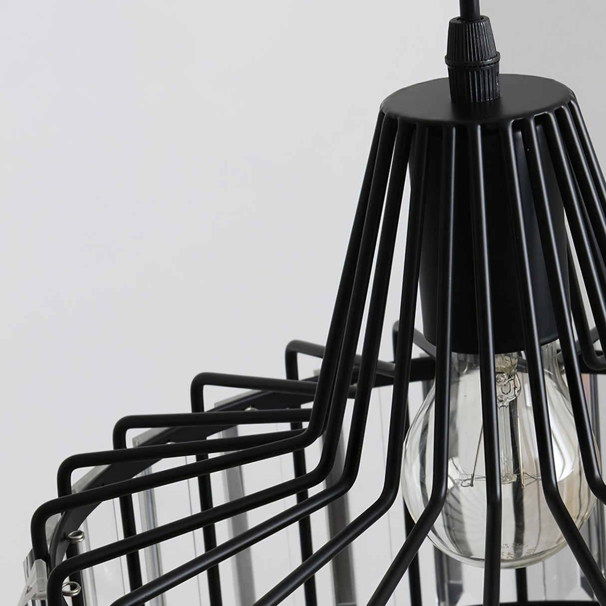 Lampsmodern-UK Modern Crystal Pendant Light Iron Frame 1-Light