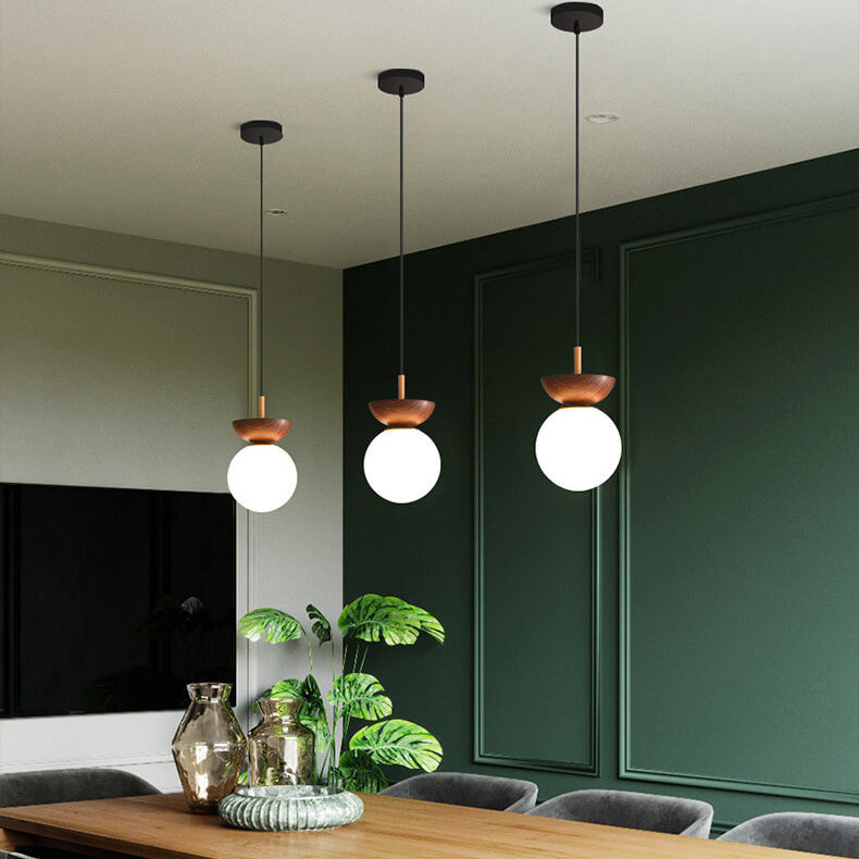 Modern Minimalist Glass Orb Ceiling Light Iron 1-Light