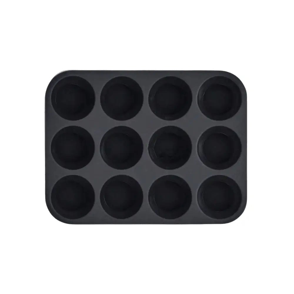 12 Cup Silicone Muffin Pan - Non Stick Cupcake Baking Tray - 12 Cup Muffin Pan - Hurbane Home
