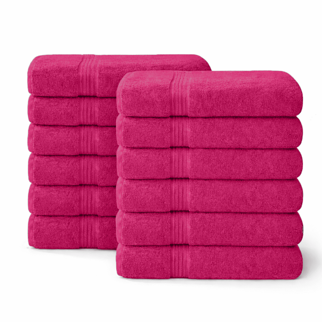 12 - Piece - Large Bath Towels - 100% Cotton, 550 GSM, Luxurious and Absorbent - Bath Towels - Hurbane Home