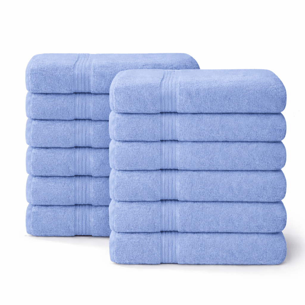 12 - Piece - Large Bath Towels - 100% Cotton, 550 GSM, Luxurious and Absorbent - Bath Towels - Hurbane Home