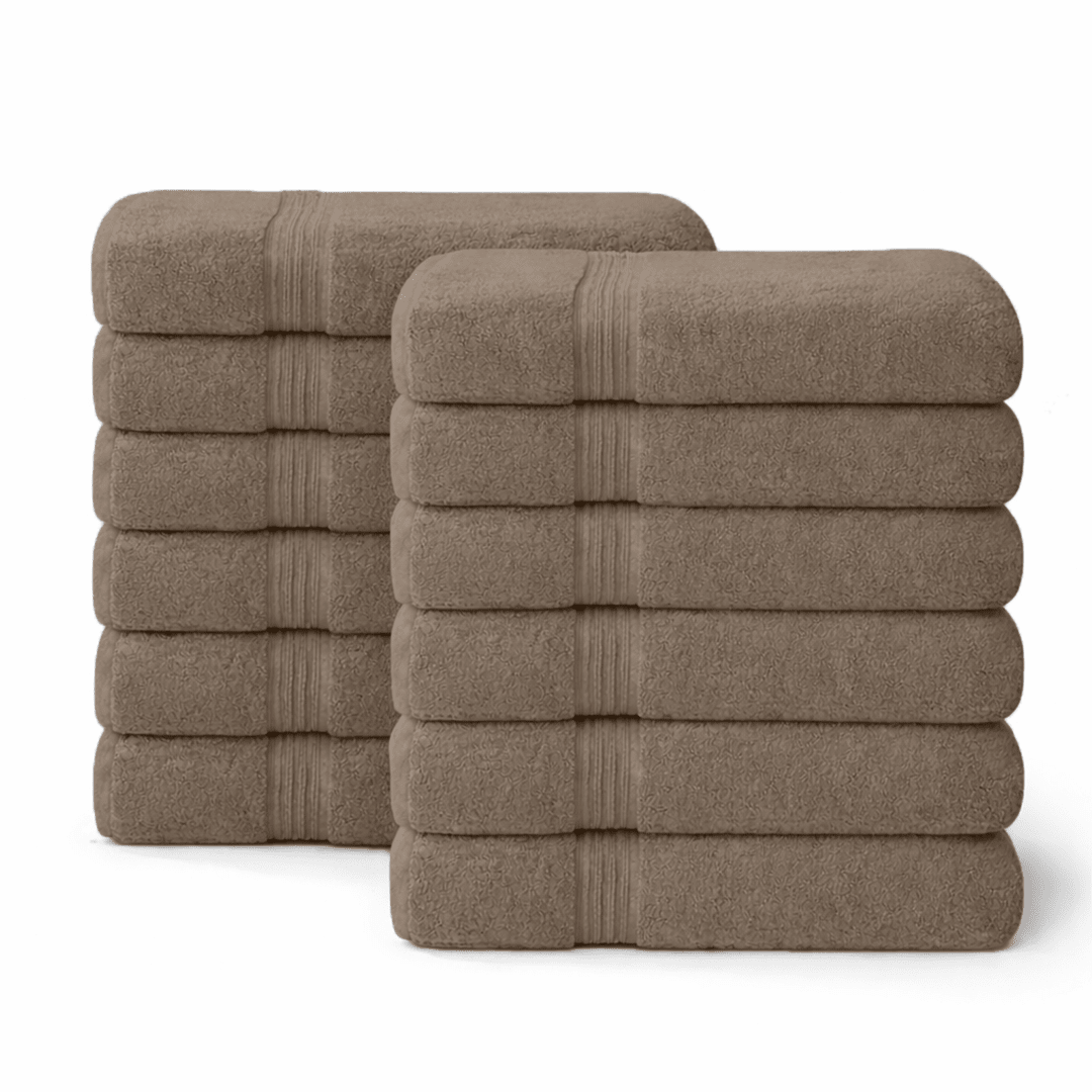 12 - Piece - Large Bath Towels - 100% Cotton, 550 GSM, Luxurious and Absorbent - Bath Towels - Hurbane Home