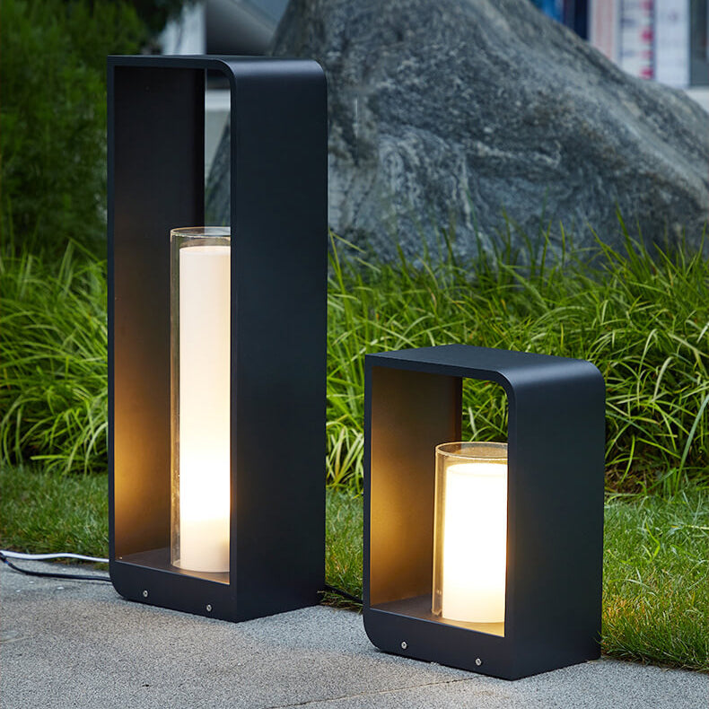 Modern Minimalist Landscape Lawn Light Stainless Steel Acrylic Square LED