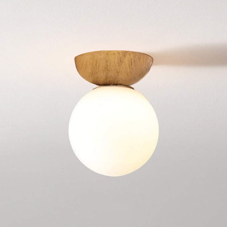 Modern Minimalist Glass Orb Ceiling Light Iron 1-Light