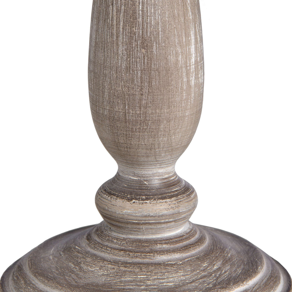 Whitewash Wooden Teos Table Lamp with Linen Shade Rustic Charm