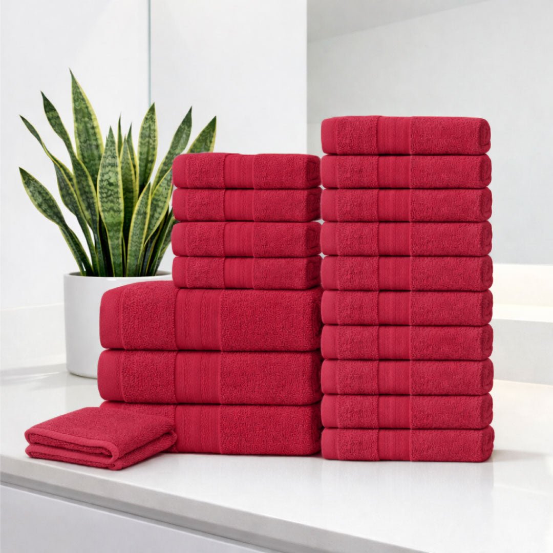 18 - Piece Luxury Cotton Towel Set β Ultra Soft, Quick - Dry & Highly Absorbent - Towels - Hurbane Home