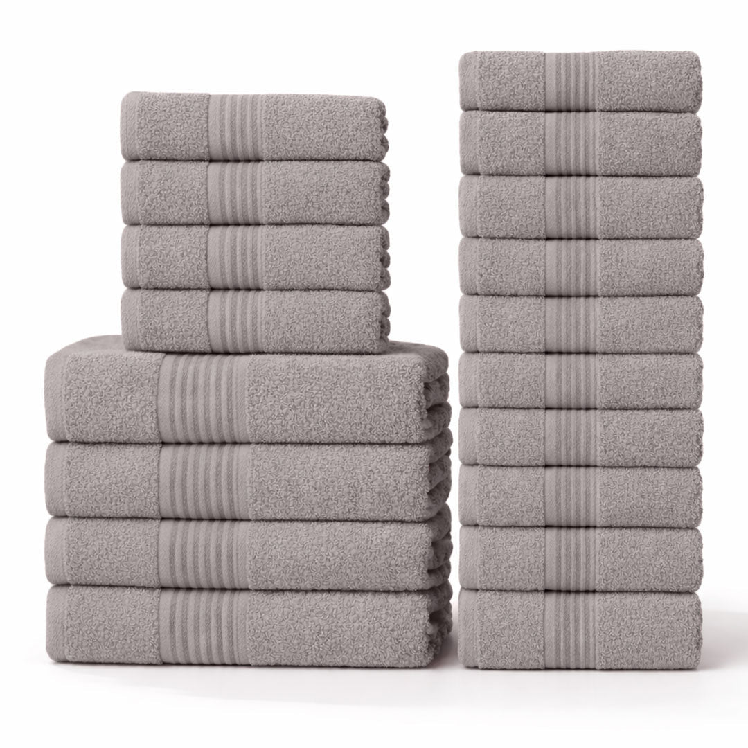 18 - Piece Luxury Cotton Towel Set β Ultra Soft, Quick - Dry & Highly Absorbent - Towels - Hurbane Home