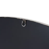 Large 49in Silver Foil Circular Metal Wall Mirror Glam