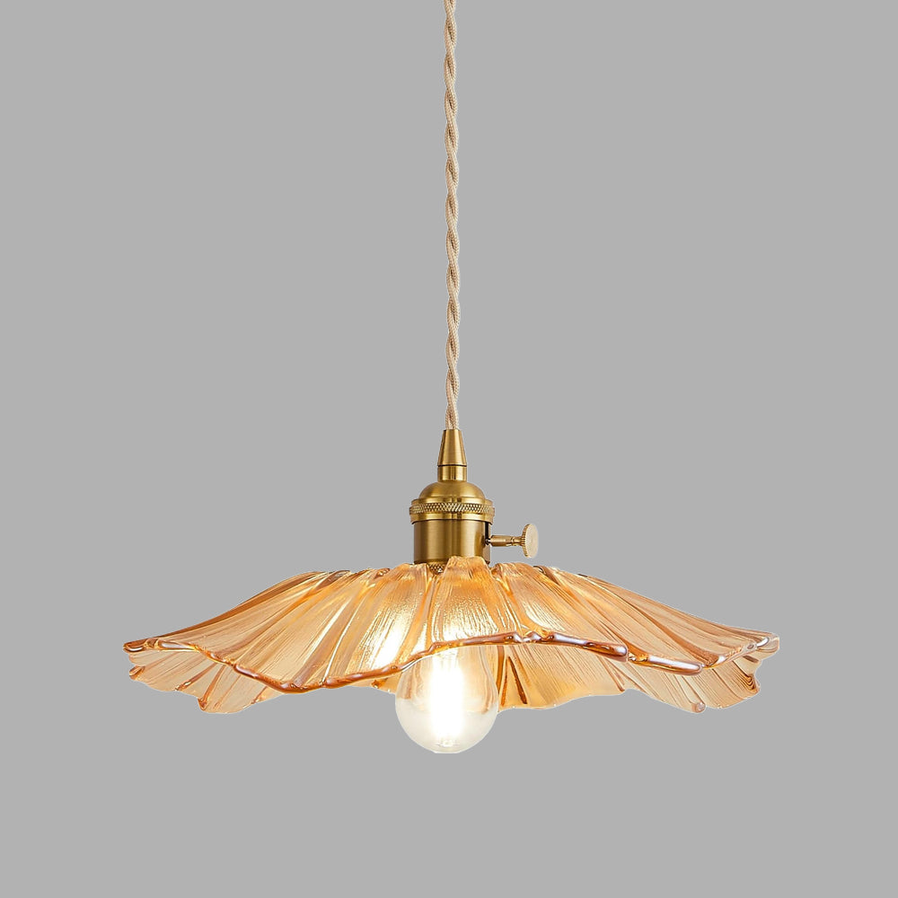 Lampsmodern-UK Retro Flower Glass Pendant Light Adjustable 59in Cord