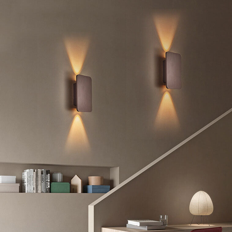 Up and down wall sconce showing its narrow depth from the side