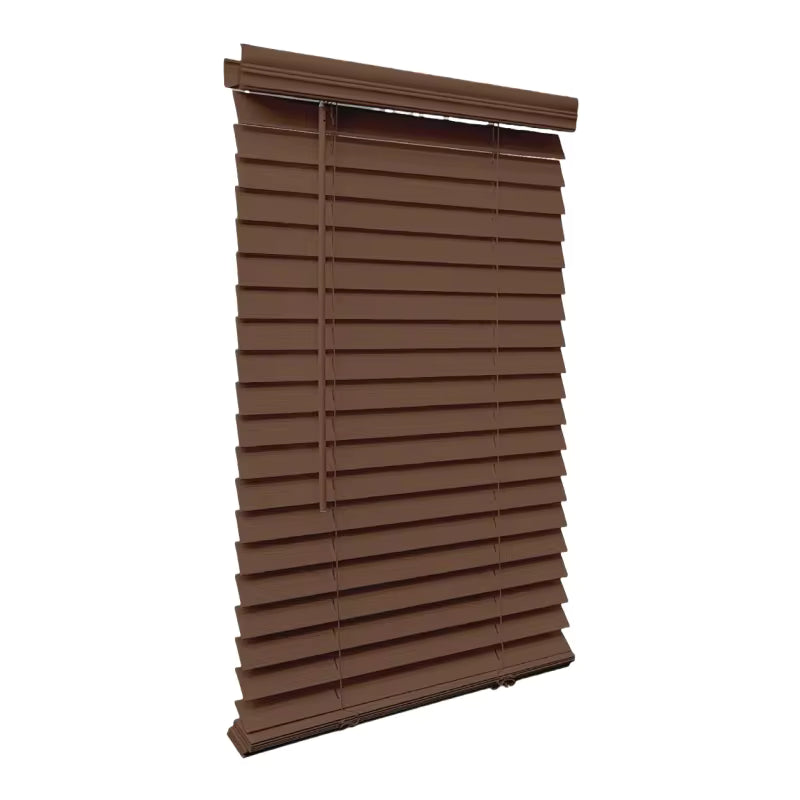 Faux Wood Blinds ā Cordless 2 Inch Dark Oak Window Blinds.