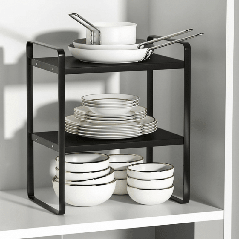 2 Tier Countertop Kitchen Shelf - Space Saving Organizer for Smart Storage - Kitchen Countertop Shelf - Hurbane Home