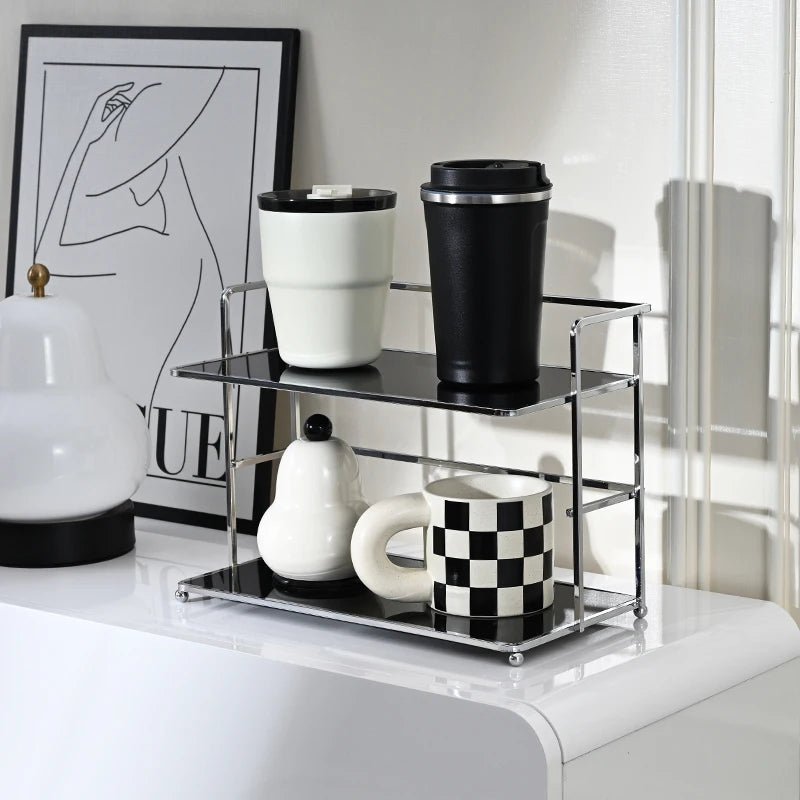 2 Tier Organizer - Multifunctional Household Kitchen Shelf with Double Layers - Hurbane Home