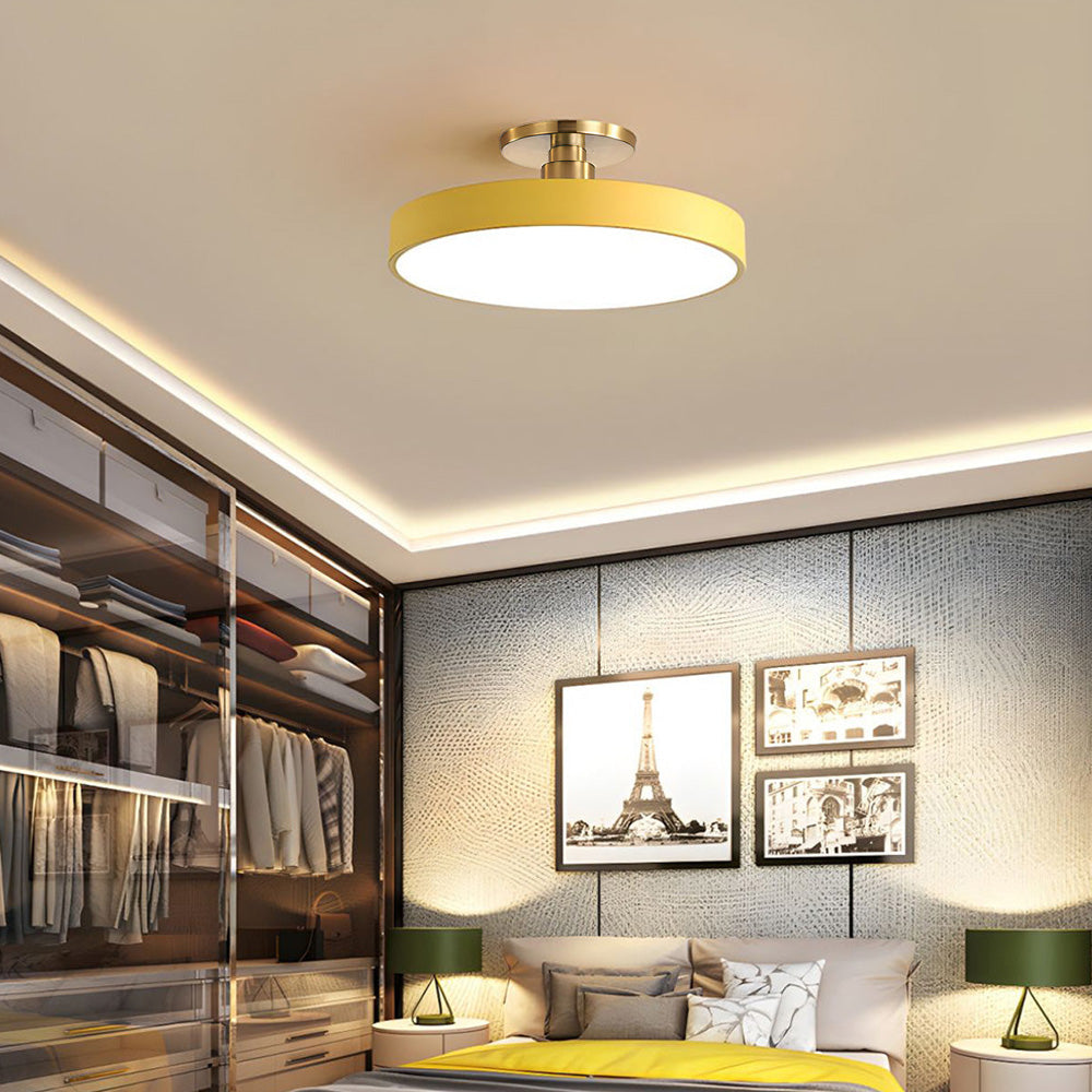 Lampsmodern-UK Circular LED Semi-Flush Ceiling Light 12in Acrylic