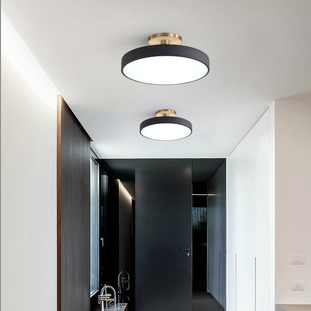 Lampsmodern-UK Circular LED Semi-Flush Ceiling Light 12in Acrylic