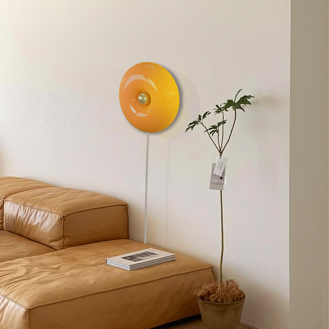 Round Glass Dimmable Wall Lamp Modern Donut LED Sconce