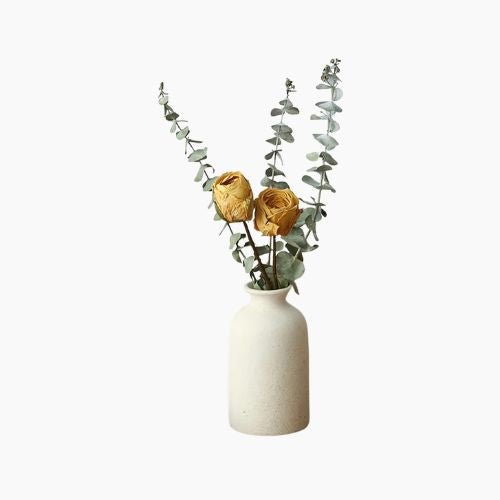 3 Piece Cylinder Vase Set – Rustic Modern Farmhouse Ceramic Decor - Hurbane Home