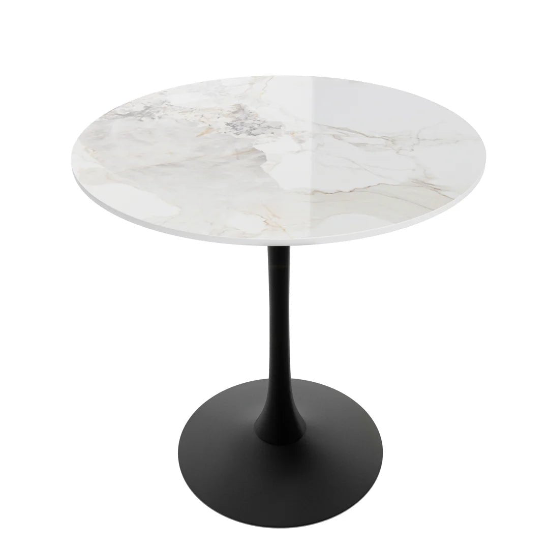 30 Inch Round Bistro Table with Pedestal Base β Stylish Stone Top for Outdoor or Indoor Use - Hurbane Home