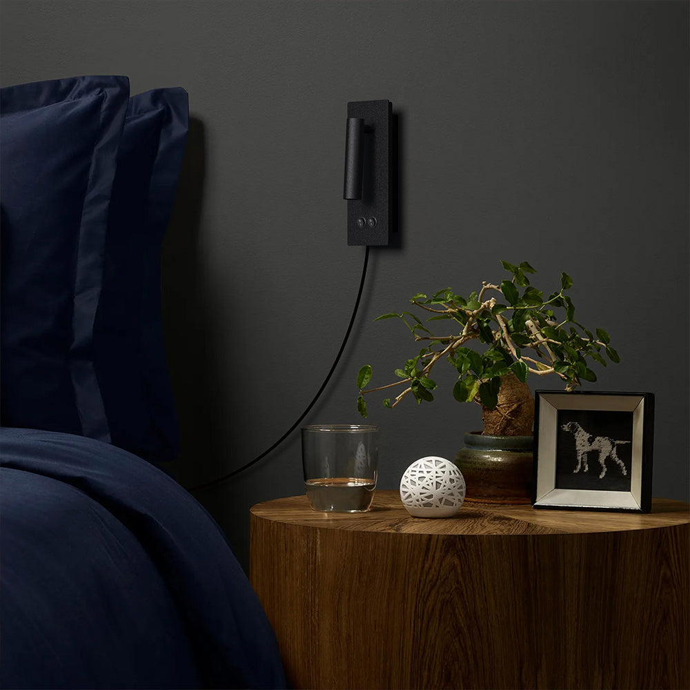 LED reading wall sconce base plate and mounting detail