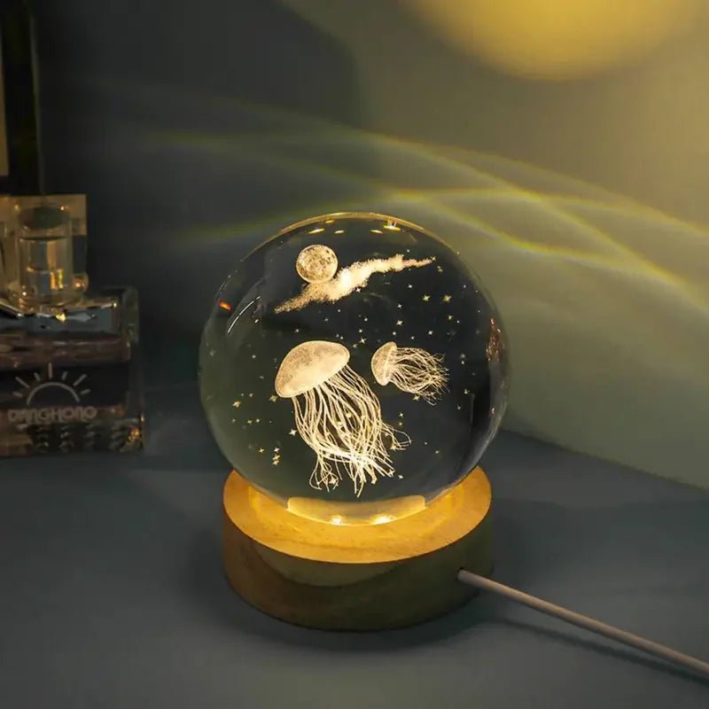 3D Jellyfish Lamp Night Light - Mesmerizing Ambient Decor with Realistic Motion - Jellyfish Lava Lamp - Hurbane Home