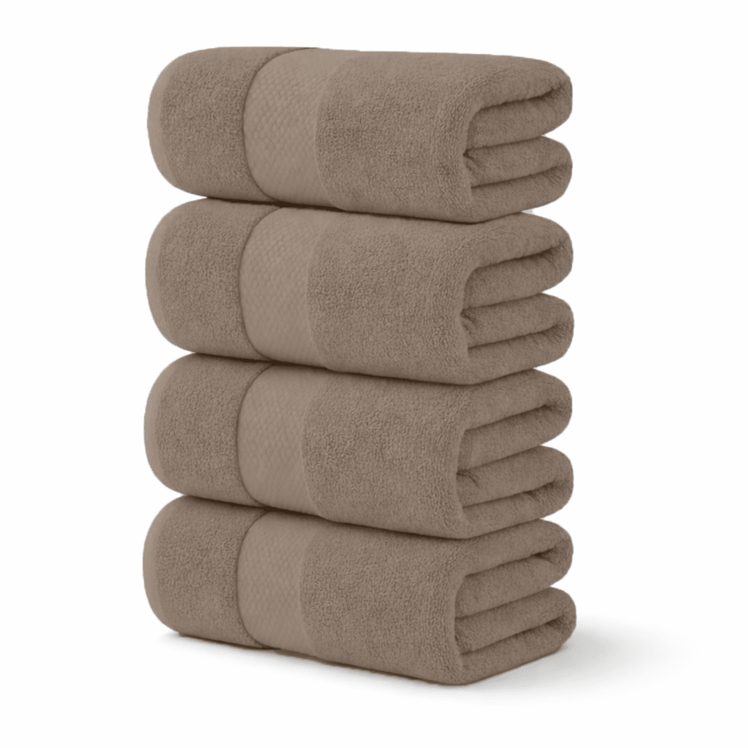 4 - Piece Extra Large Bath Sheets - 100% Cotton, 550 GSM, 35x70 Inch Towels - Bath Towels - Hurbane Home