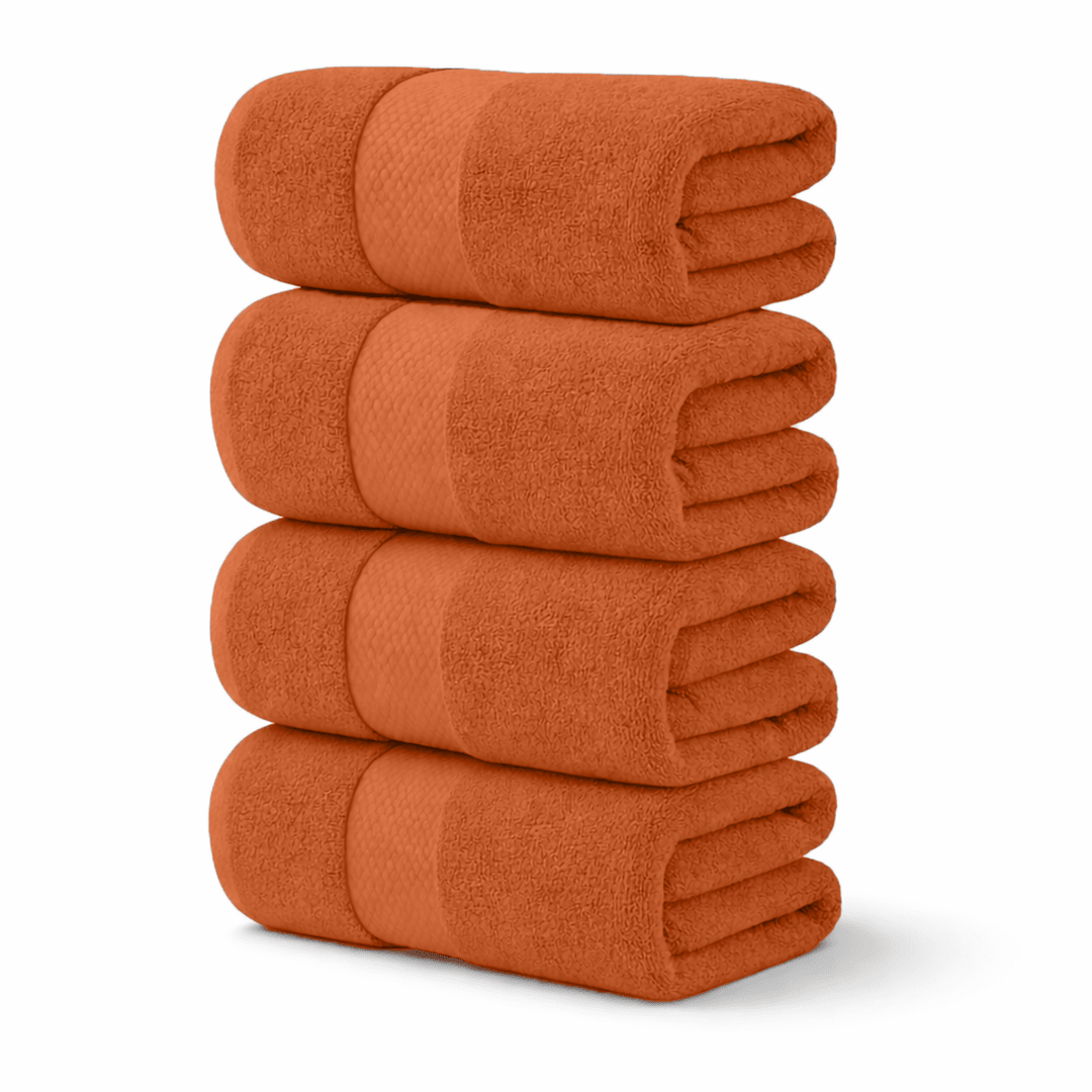 4 - Piece Extra Large Bath Sheets - 100% Cotton, 550 GSM, 35x70 Inch Towels - Bath Towels - Hurbane Home