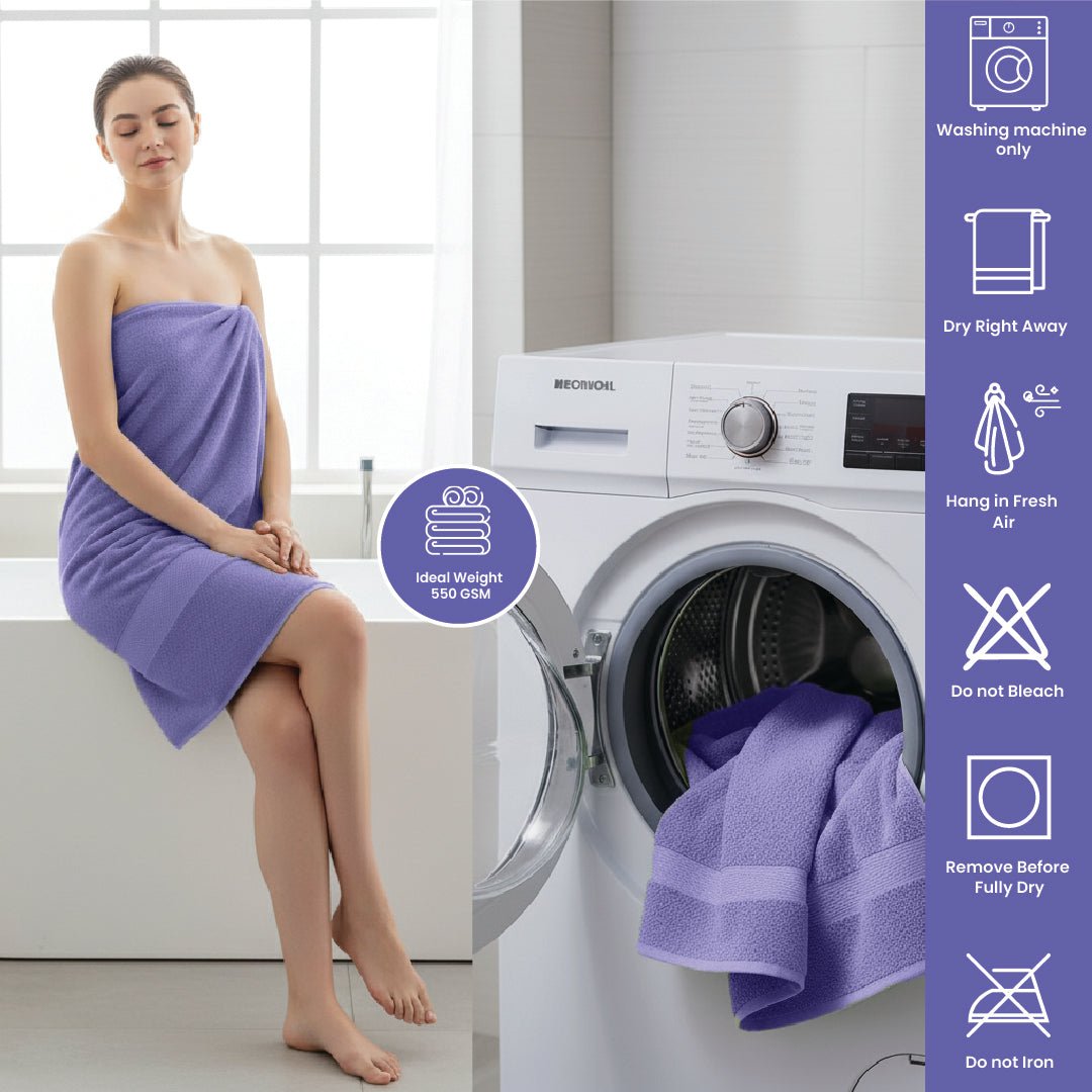 4 - Piece Extra Large Bath Sheets - 100% Cotton, 550 GSM, 35x70 Inch Towels - Bath Towels - Hurbane Home