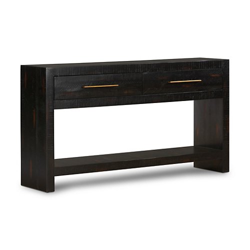 Four Hands Suki Burnished Black Console Table with Drawers