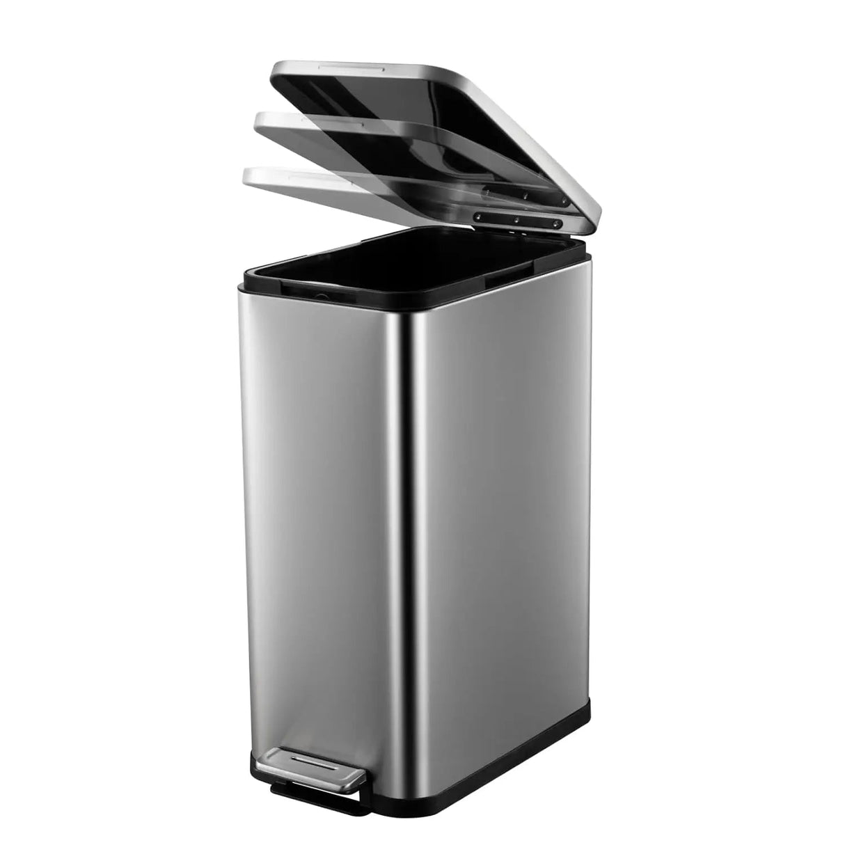 50L Kitchen Trash Can - Stainless Steel, Touchless, for Odor - Free Cleanliness - Stainless Steel Garbage Can - Hurbane Home