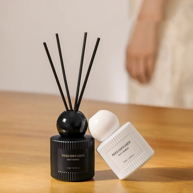 50ml Frosted Glass Rose Reed Diffuser - Elegant Home Fragrance Solution - oil reed diffuser - Hurbane Home