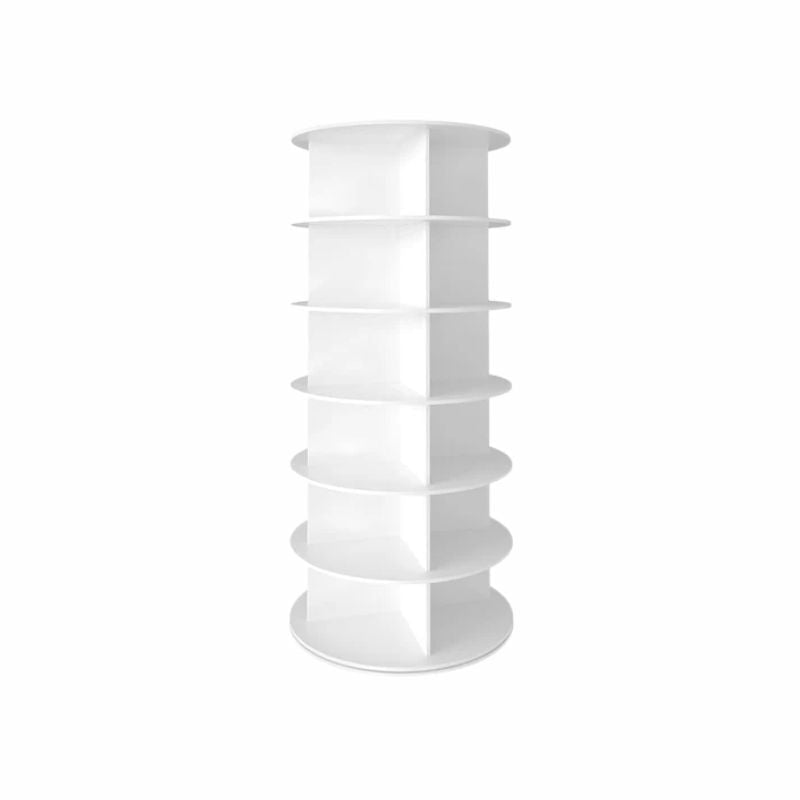 6 Tier Rotating Shoe Rack – 24 Pairs Spinning Tower Organizer White - Spinning Shoe Rack - Hurbane Home