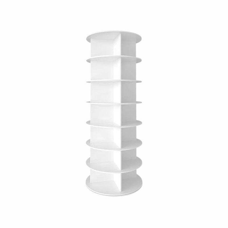7 Tier Rotating Shoe Rack – 360° Spinning Tower Organizer White.