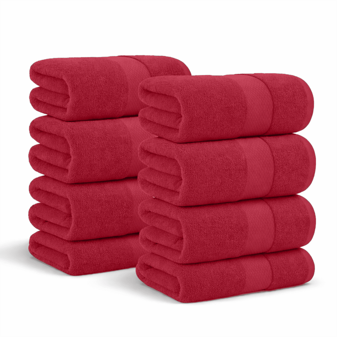 8 - Piece Extra Large Bath Sheets - 100% Cotton, 550 GSM, Jumbo 35x70 Inch Towels - Bath Towels - Hurbane Home
