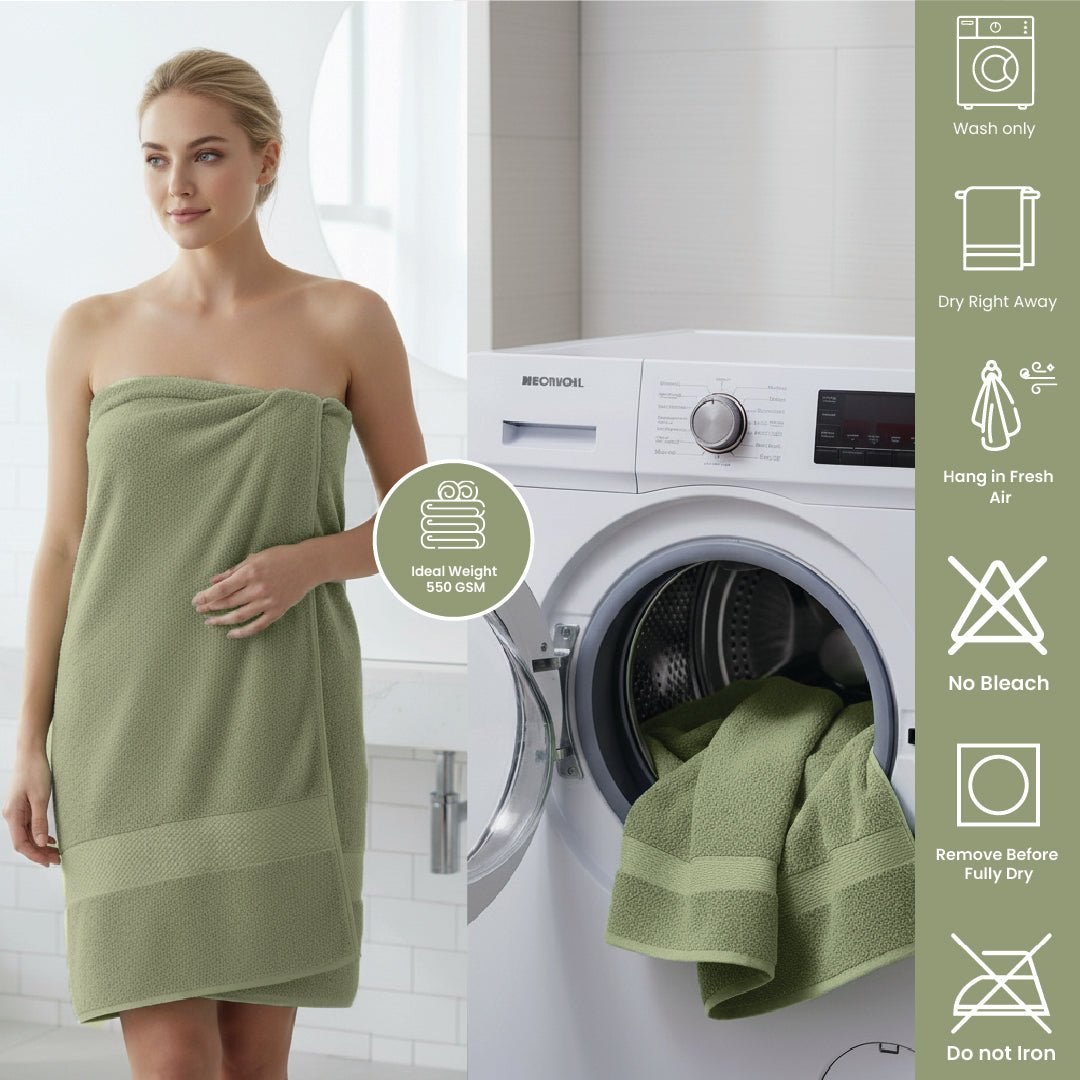8 - Piece Extra Large Bath Sheets - 100% Cotton, 550 GSM, Jumbo 35x70 Inch Towels - Bath Towels - Hurbane Home