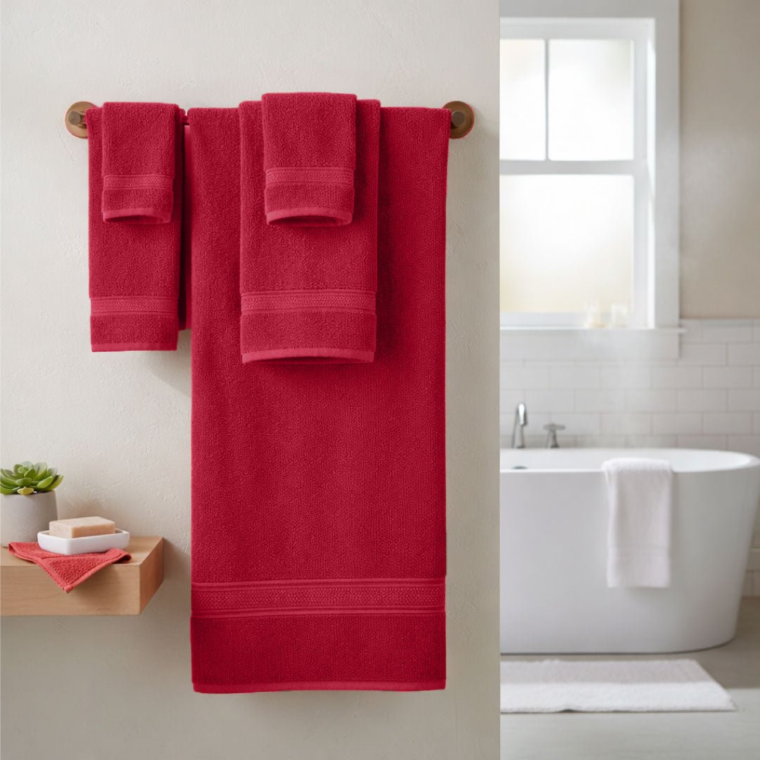 8 - Piece Fancy Cotton Towel Set – Ultra Soft, Quick - Dry & Highly Absorbent - Towels - Hurbane Home