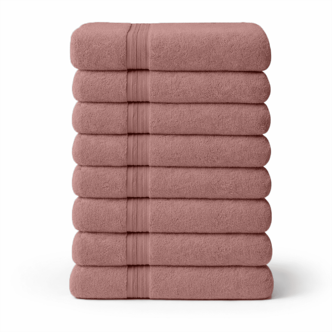 8 - Piece Large Bath Towels - Cotton Towel Set, 550 GSM, Soft & Absorbent - Bath Towels - Hurbane Home