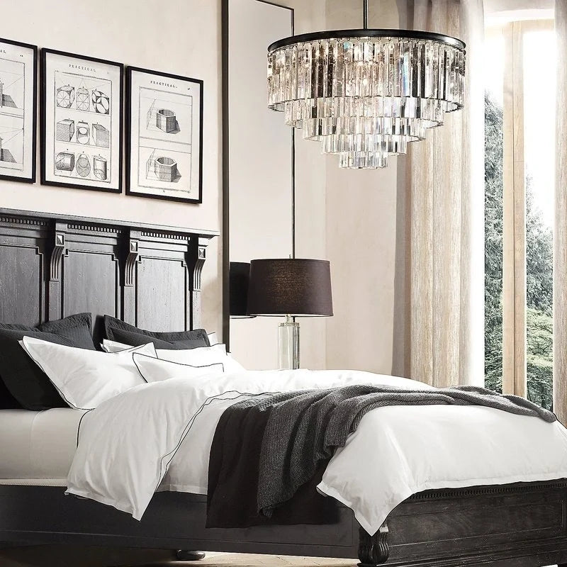 Aeryvon Vintage Luxury Crystal Chandelier Elegant Pendant Fixture