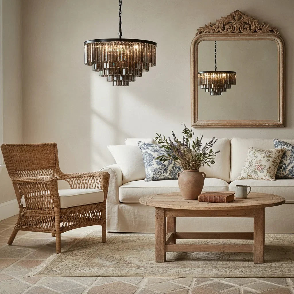 Aeryvon Vintage Luxury Crystal Chandelier Elegant Pendant Fixture
