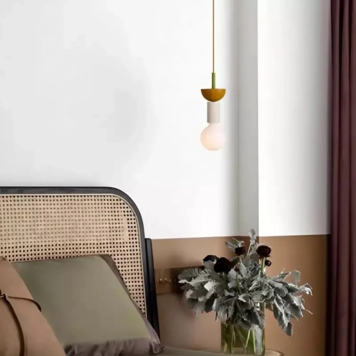 Alvar Multicolor Geometric Wood Pendant Light Modern Fixture