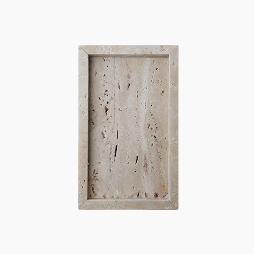 Travertine Stone Tray - Minimalist Organizer for Perfume, Candles and Jewelry