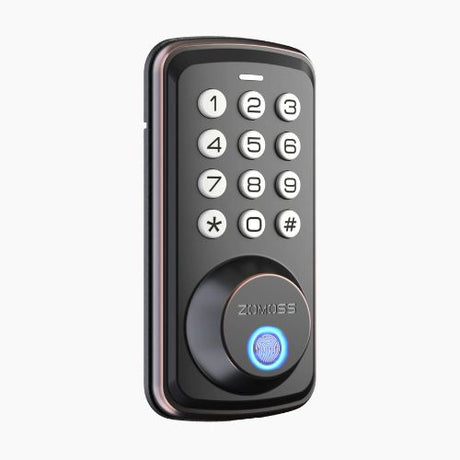 Matte Black Biometric Fingerprint Smart Door Lock with Auto-Lock