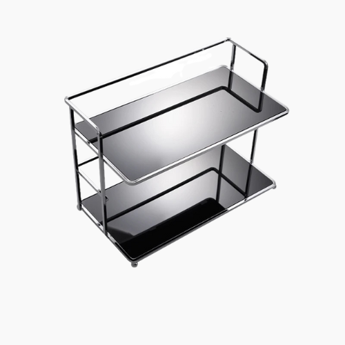 Desktop Storage Rack - Double-Layer Acrylic Organizer for Kitchen and Office Use