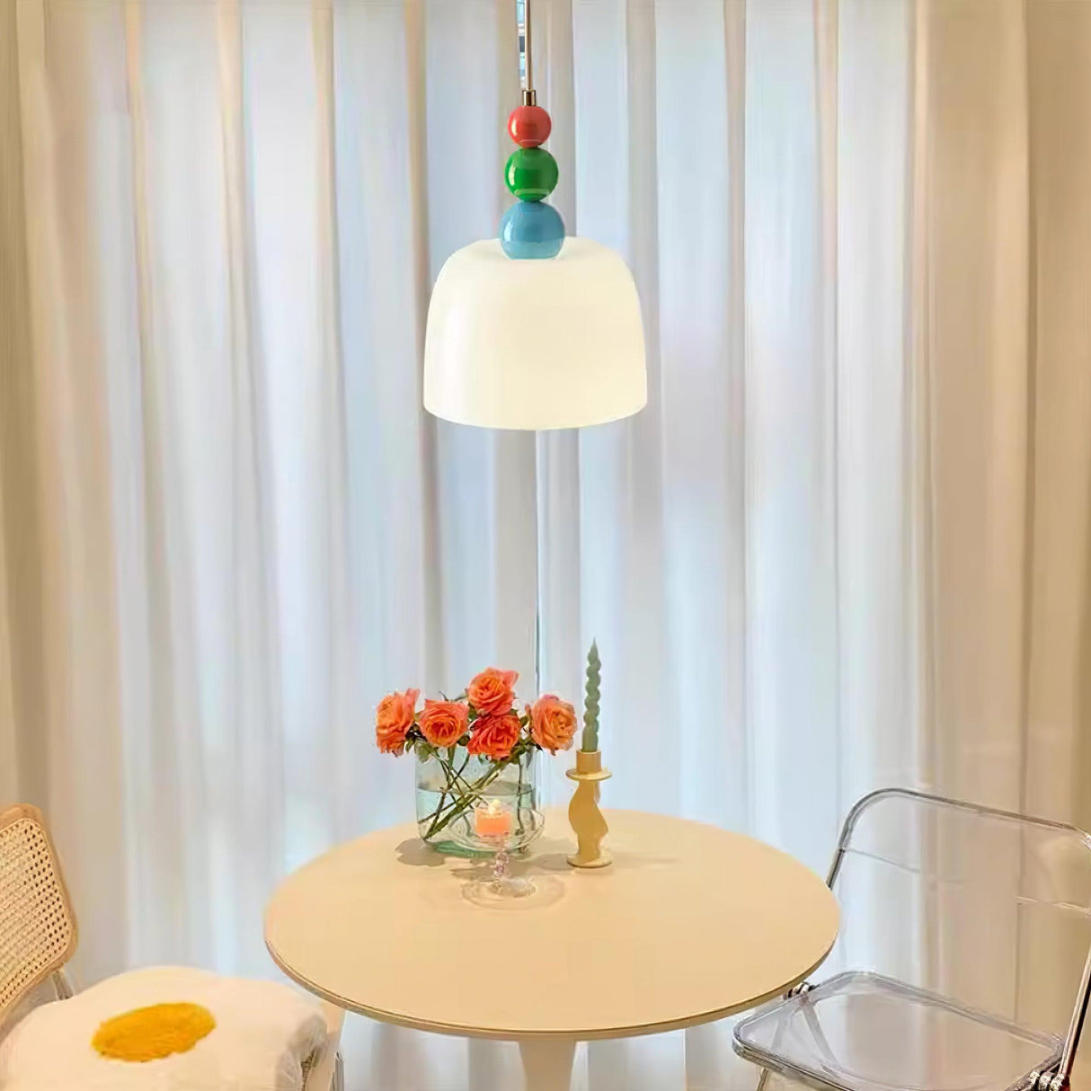Modern Minimalist Bon Ton Pendant Light Glass Wood