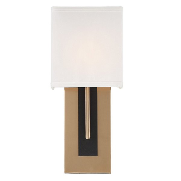 Brent Wall Sconce Crystorama Silk Shade Steel Arm Finish Options